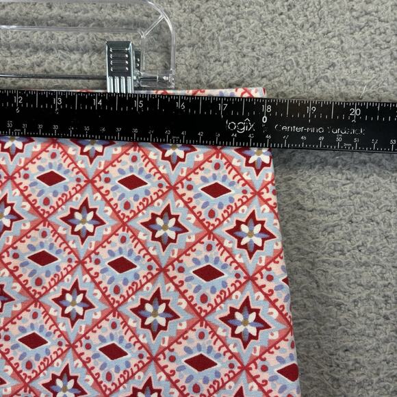 Talbots Canvas A-Line Skirt 14 Red Cotton Blend Above Knee Mediterranean Tile - Picture 6 of 9